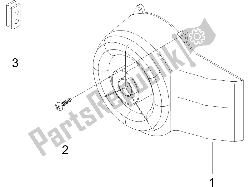 All parts for the Flywheel Magneto Cover - Oil Filter of the Piaggio Typhoon 50 Serie Speciale 2007