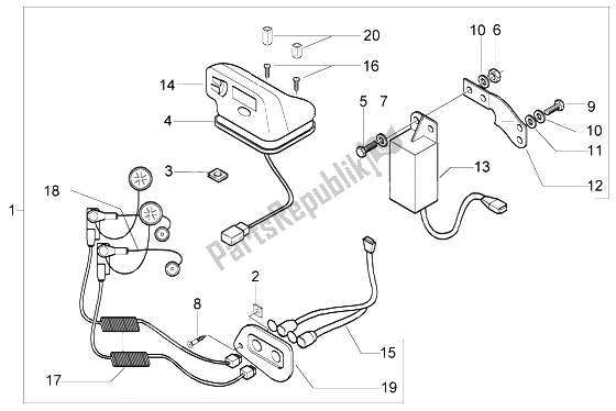 Toutes les pièces pour le Kit Mains Libres du Piaggio X9 125 Evolution 2006