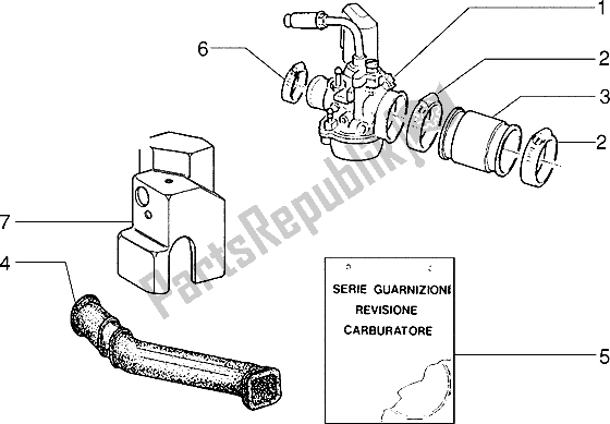 Tutte le parti per il Carburatore del Piaggio ZIP Freno A Disco 50 1995