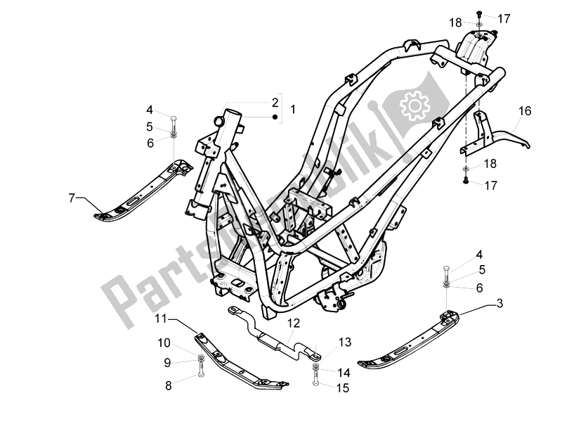 Toutes les pièces pour le Cadre / Carrosserie du Piaggio Beverly 125 RST 4T 4V IE E3 2010