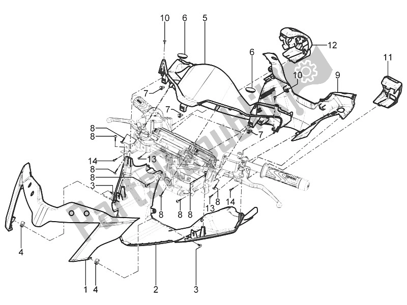 Toutes les pièces pour le Couvertures De Guidon du Piaggio MP3 300 Yourban ERL 2011