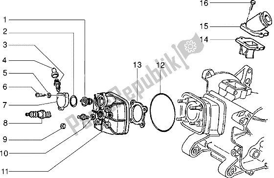 Wszystkie części do G? Owica Cylindra I Rura Dolotowa Piaggio NRG MC2 50 1996