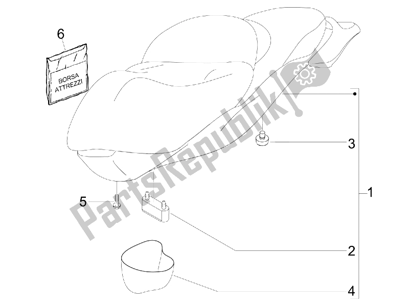 Toutes les pièces pour le Selle / Sièges du Piaggio BV 250 Tourer USA 2008