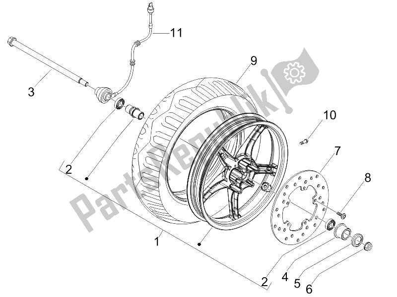 Toutes les pièces pour le Roue Avant du Piaggio FLY 100 4T 2008