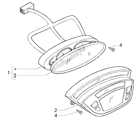 Todas las partes para Conjunto De Instrumentos de Piaggio X9 200 Evolution 2004