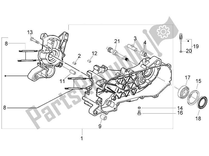 Tutte le parti per il Carter del Piaggio FLY 50 2T 2010