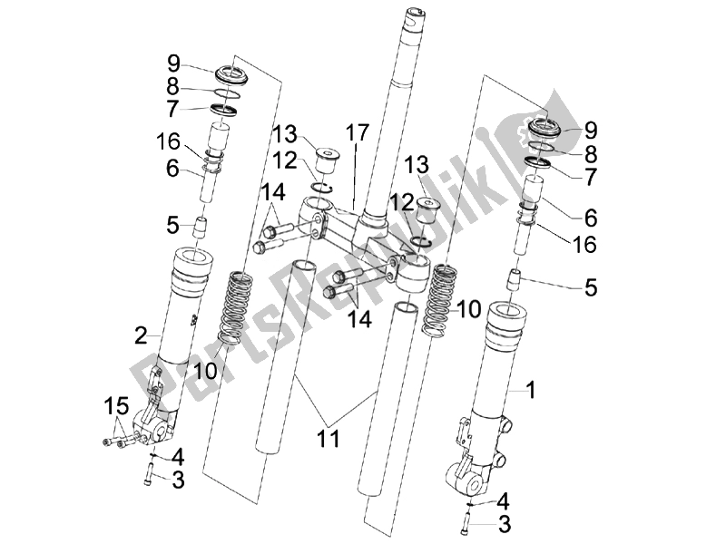 Todas las partes para Componentes De La Horquilla (kayaba) de Piaggio X EVO 125 Euro 3 2007