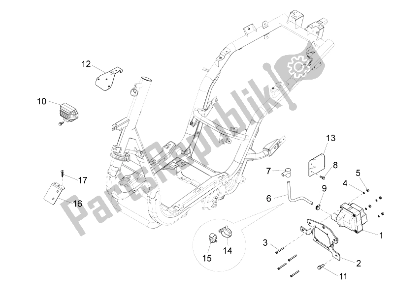 All parts for the Voltage Regulators - Electronic Control Units (ecu) - H. T. Coil of the Piaggio FLY 50 4T 4V USA 1 2014