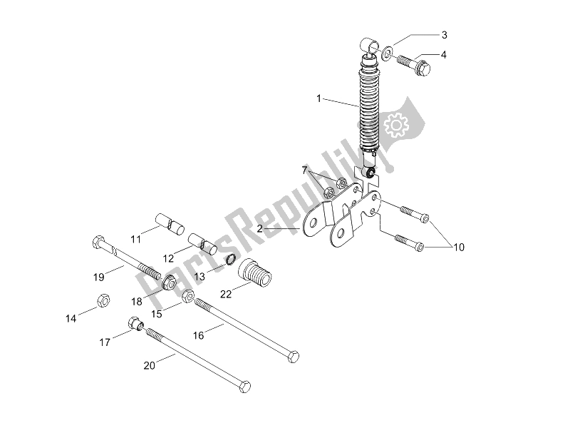 Toutes les pièces pour le Suspension Arrière - Amortisseur / S du Piaggio X8 150 Street Euro 2 2006