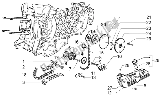 Toutes les pièces pour le Groupe Pompe-carter D'huile du Piaggio X9 200 Evolution 2004