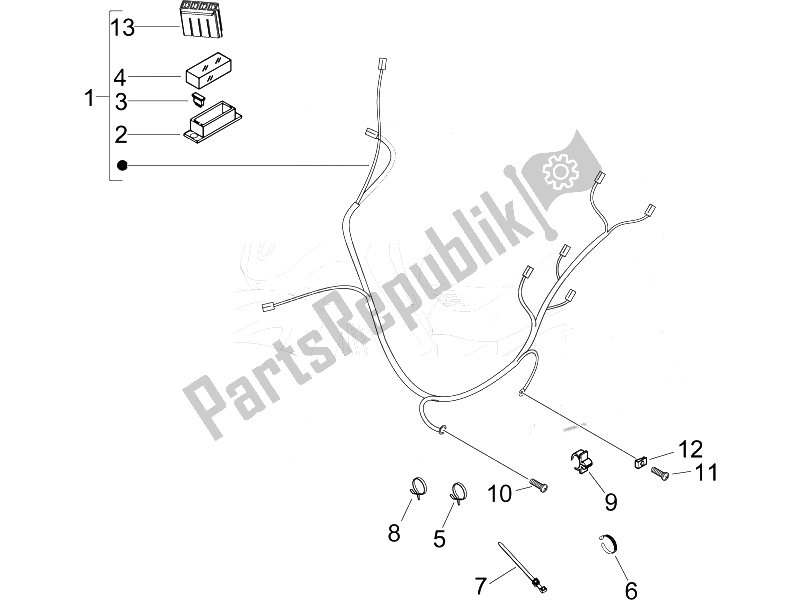 Toutes les pièces pour le Faisceau De Câbles Principal du Piaggio BV 500 2005