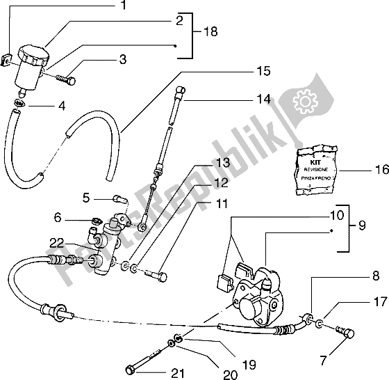 Tutte le parti per il Pinza Freno-cilindro Freno Anteriore del Piaggio Typhoon 125 X 2003