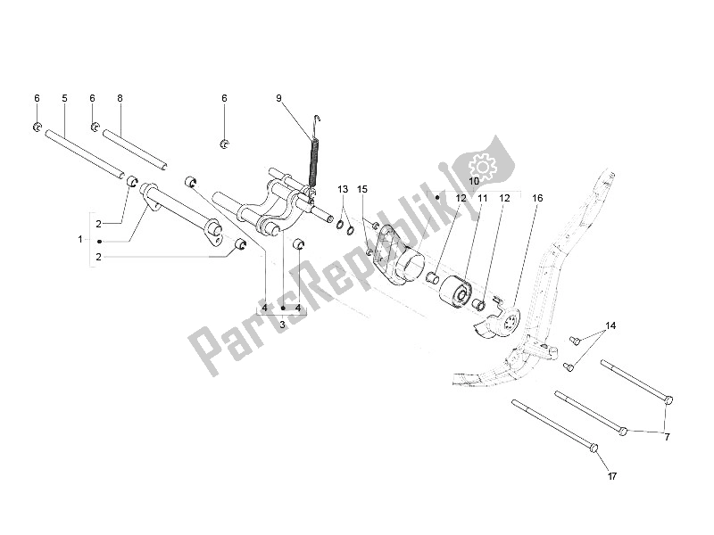 Toutes les pièces pour le Bras Oscillant du Piaggio Liberty 150 4T 2V E3 PTT Libanon Israel 2011