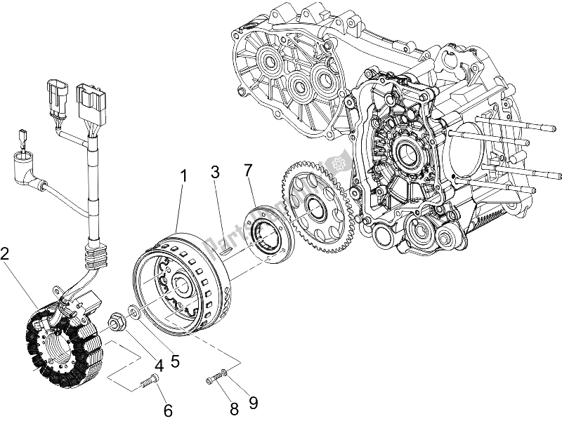 Toutes les pièces pour le Volant Magnéto du Piaggio X8 400 IE Euro 3 UK 2006