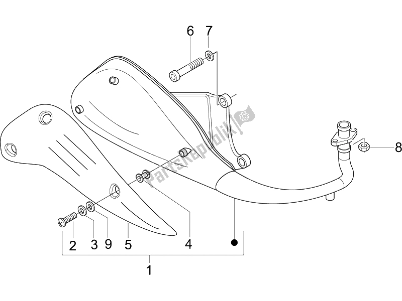 Toutes les pièces pour le Silencieux du Piaggio Liberty 50 4T 2005