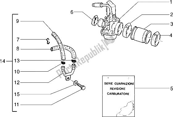 Todas las partes para Carburador de Piaggio NRG MC2 50 1996