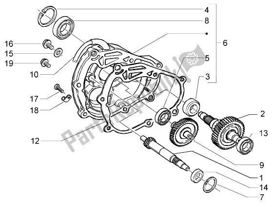 All parts for the Rear Wheel Shaft of the Piaggio X9 125 Evolution 2006