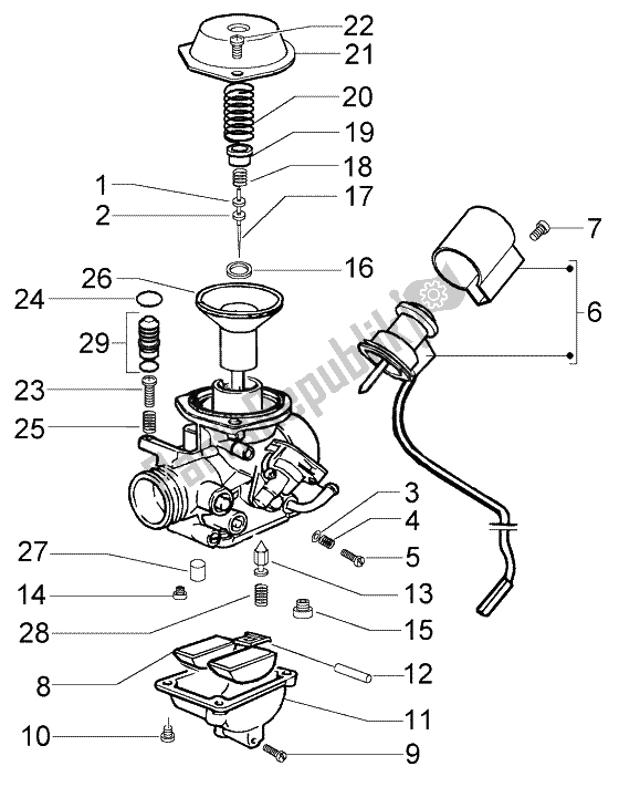 Tutte le parti per il Carburatore (2) del Piaggio BV 200 U S A 2005