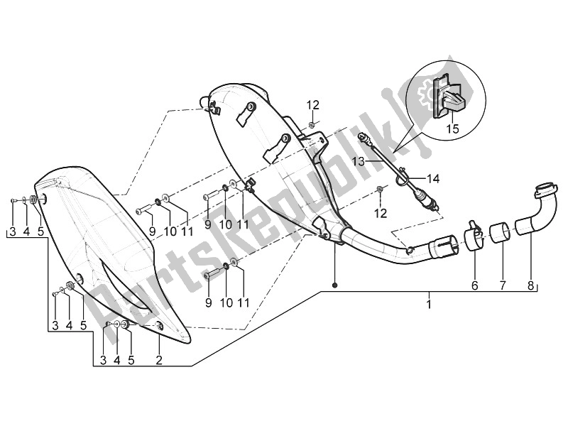 Todas las partes para Silenciador de Piaggio MP3 300 Yourban LT ERL 2011