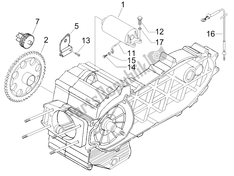 Toutes les pièces pour le Stater - Démarreur électrique du Piaggio X9 500 Evolution 2006