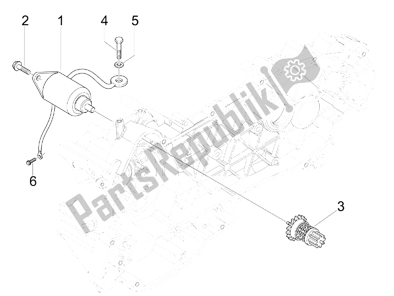 Toutes les pièces pour le Stater - Démarreur électrique du Piaggio FLY 150 4T E3 2008