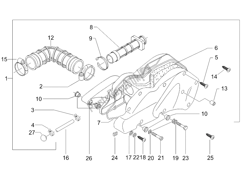 Toutes les pièces pour le Filtre à Air du Piaggio Beverly 400 IE E3 2006