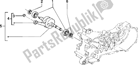 Toutes les pièces pour le Vilebrequin du Piaggio Typhoon 50 M Y 2004