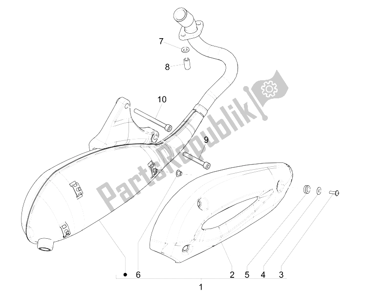 Toutes les pièces pour le Silencieux du Piaggio Liberty 50 4T MOC 2009