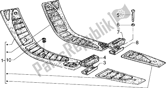 Toutes les pièces pour le Tapis En Caoutchouc du Piaggio Hexagon GTX 125 1999