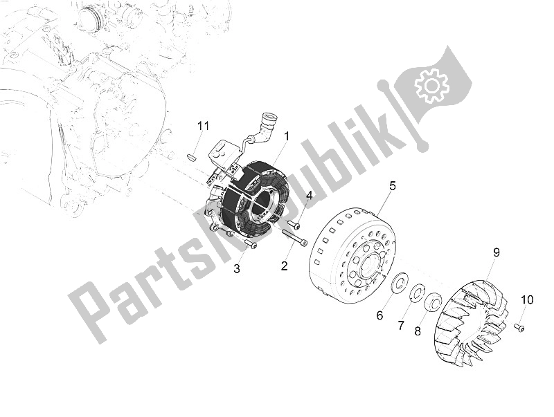 Todas las partes para Volante Magneto de Piaggio Medley 150 4T IE ABS Asia 2016