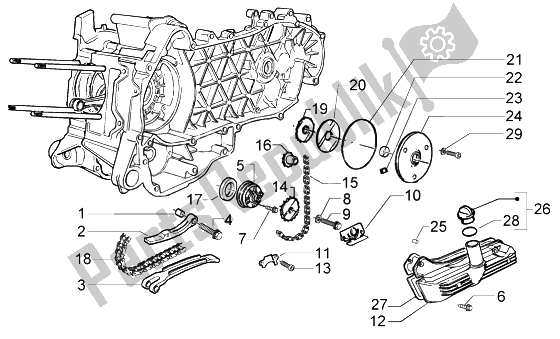 Toutes les pièces pour le Groupe Pompe-carter D'huile du Piaggio X9 125 Evolution 2006