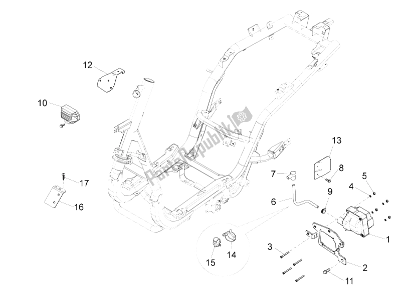 All parts for the Voltage Regulators - Electronic Control Units (ecu) - H. T. Coil of the Piaggio FLY 50 4T 2V 25 30 KMH 2012