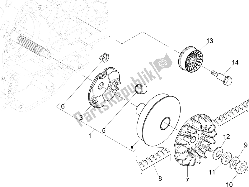 Toutes les pièces pour le Poulie Motrice du Piaggio Beverly 250 E3 2007