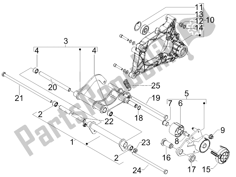 Toutes les pièces pour le Bras Oscillant du Piaggio X7 125 IE Euro 3 2009