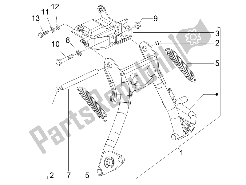 All parts for the Stand/s of the Piaggio NRG Power Pure JET 50 2007