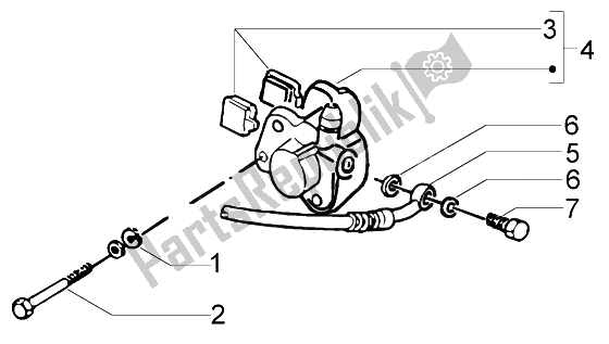 Todas as partes de Pinça De Freio Dianteiro do Piaggio NRG Purejet 50 2003