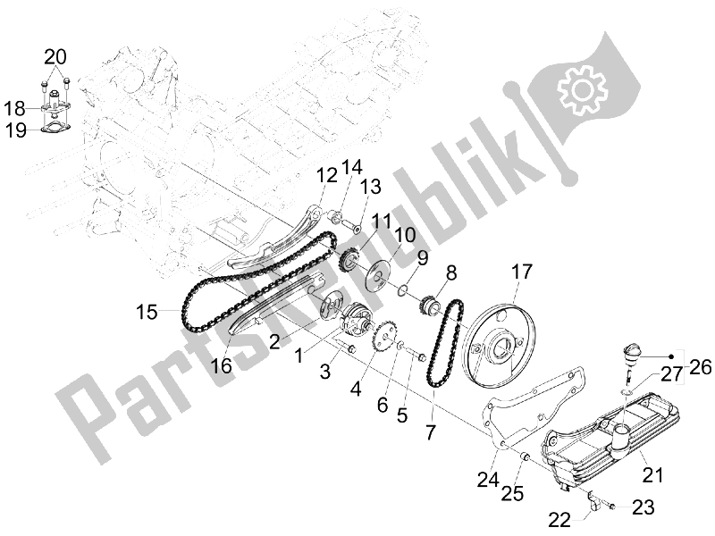All parts for the Oil Pump of the Piaggio BV 300 IE Tourer USA 2009