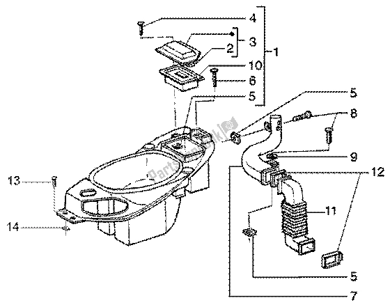 Toutes les pièces pour le Cas-casque du Piaggio Liberty 50 4T 2001