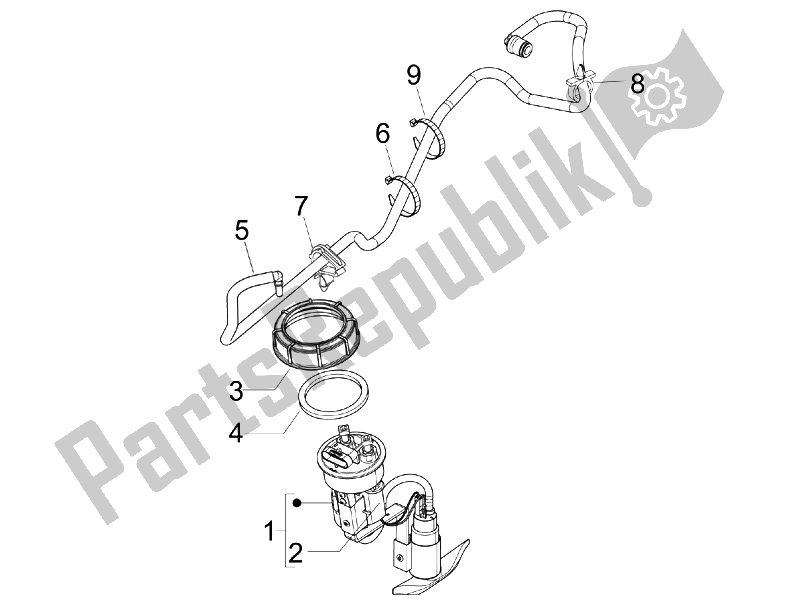 All parts for the Supply System of the Piaggio X EVO 250 Euro 3 2007