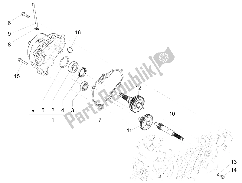 Todas las partes para Unidad De Reducción de Piaggio FLY 150 4T 3V IE Australia 2015