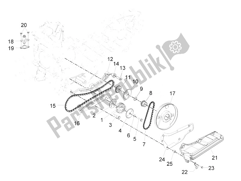 Todas as partes de Bomba De óleo do Piaggio Beverly 300 IE ABS E4 EU 2016