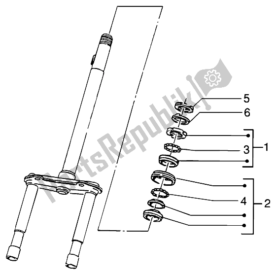 Toutes les pièces pour le Roulements à Billes De Direction du Piaggio NRG Purejet 50 2003