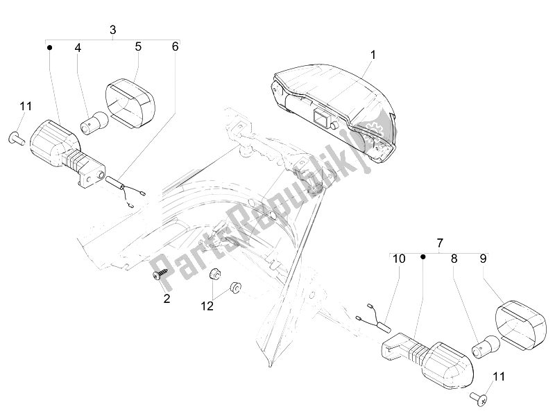 Toutes les pièces pour le Phares Arrière - Clignotants du Piaggio NRG Power DD 50 2007