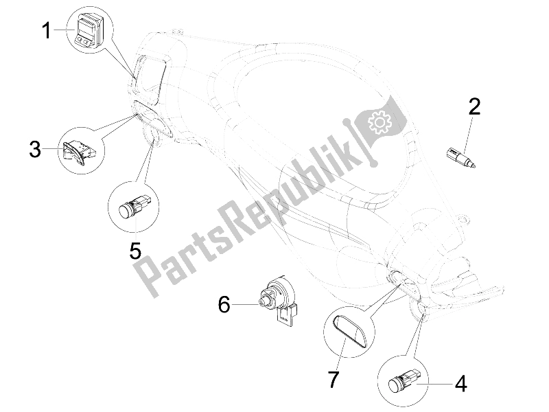 All parts for the Selectors - Switches - Buttons of the Piaggio FLY 100 4T 2008