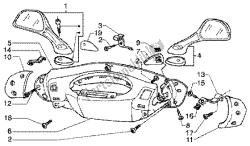 Handlebars and driving mirror cover