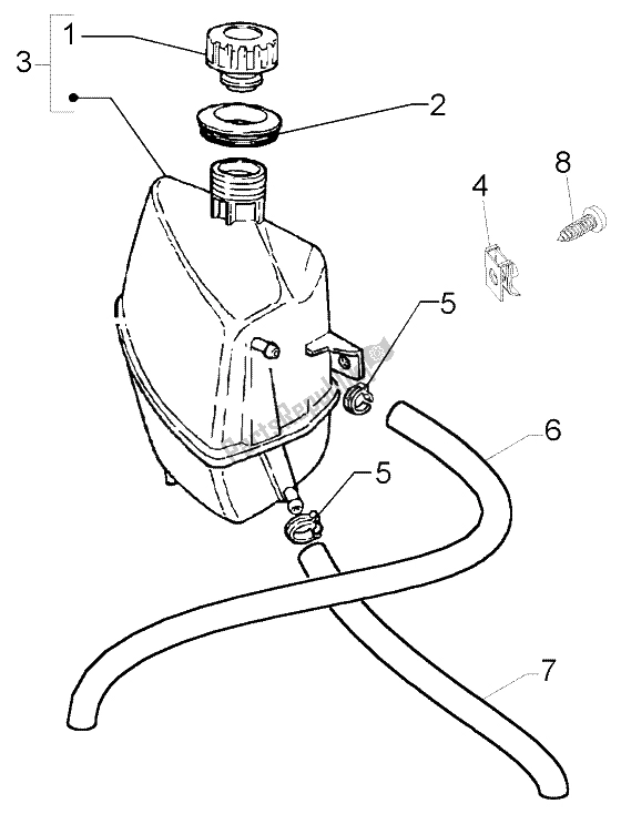 All parts for the Expansion Tank of the Piaggio Beverly 125 RST 2004