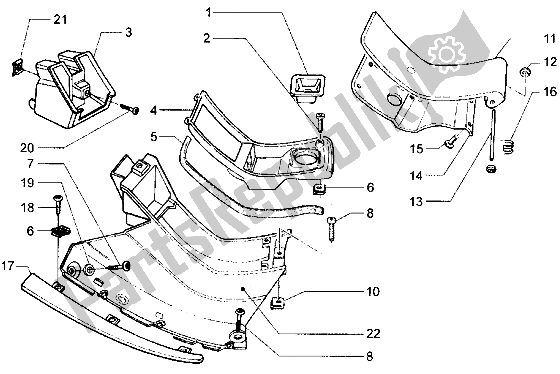 Tutte le parti per il Porta Dei Serbatoi Poggiapiedi del Piaggio Hexagon LX 125 1998