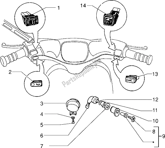 Toutes les pièces pour le Appareils électriques (2) du Piaggio Free FL 50 1995