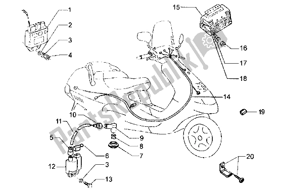 Toutes les pièces pour le Appareils électriques (2) du Piaggio Hexagon LX 125 1998