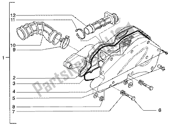 Todas las partes para Filtro De Aire de Piaggio X9 180 Amalfi 2002